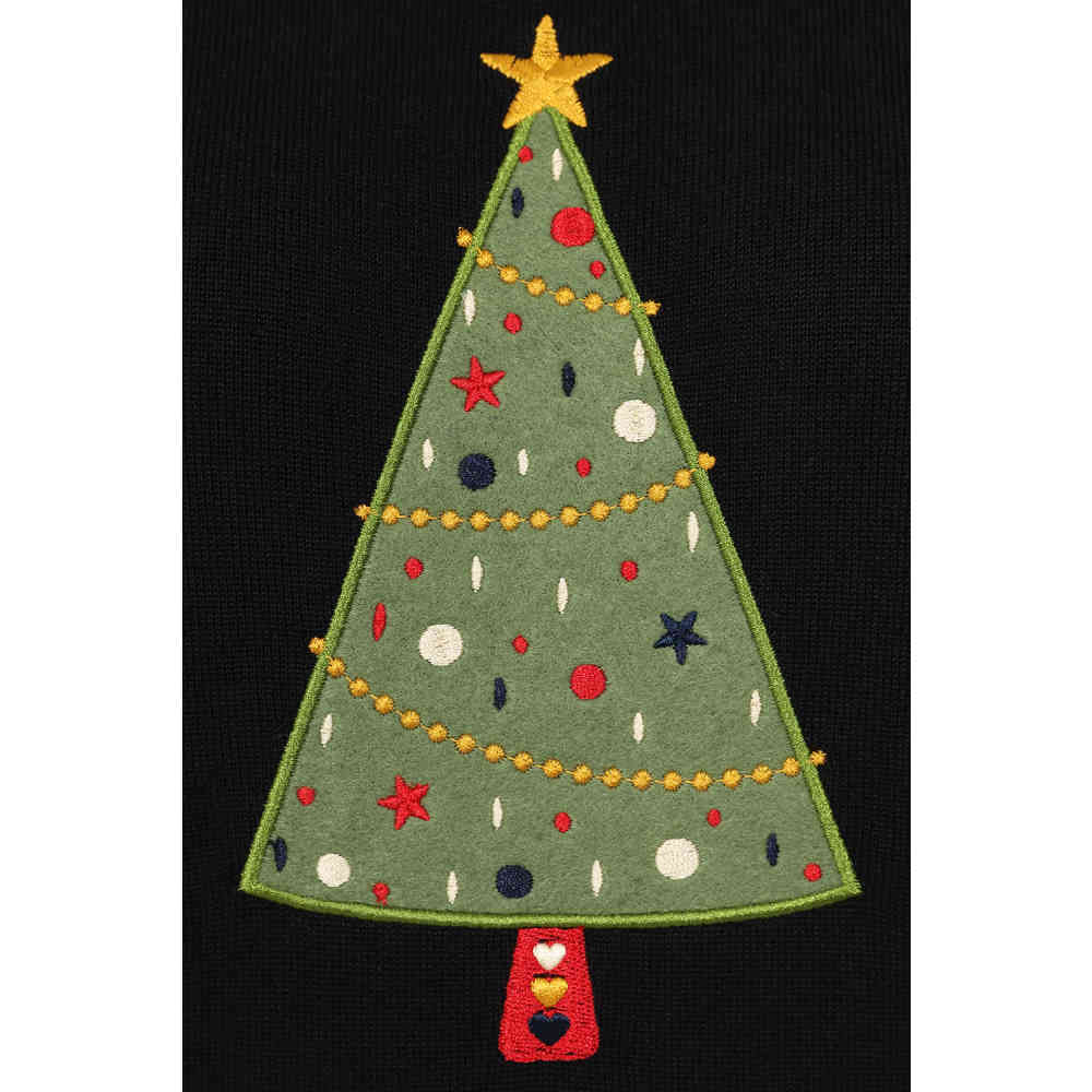 Banned - Scandi Tree Holiday Cheer Christmas sweater - Black